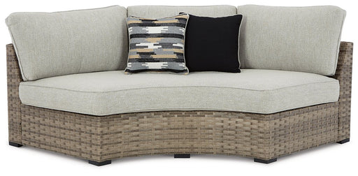 Calworth Outdoor Curved Loveseat with Cushion image