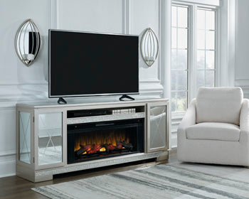 Flamory 72" TV Stand with Electric Fireplace